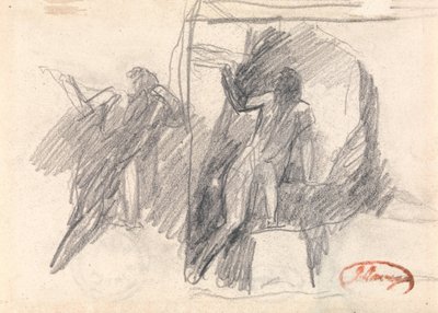 Two Sketches of a Half-Kneeling Figure by George Romney